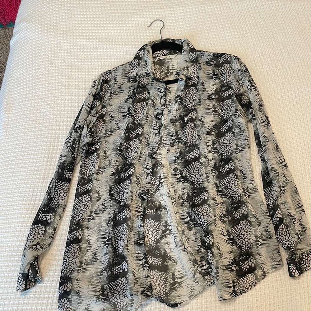 CAbi printed blouse, size small